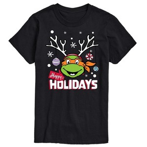 Men's - Teenage Mutant Ninja Turtles - Happy Holidays Short Sleeve Graphic T-Shirt - 1 of 4