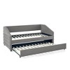 NicBex Twin Size Daybed Linen Upholstered Tufted Sofa Bed with Trundle for Bedroom,Living Room,Apartment,Gray - 2 of 4