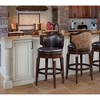 Leatherette Jasper Bar Chair (Set of 2) with Paisley Upholstered Back, Swivel Seat and Comfortable Design - 3 of 4