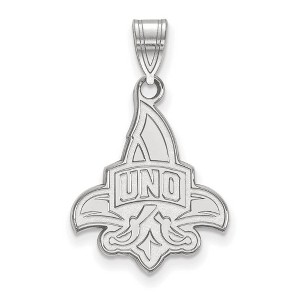 Black Bow Jewelry 10k White Gold New Orleans Privateers NCAA Large Pendant - 1 of 3