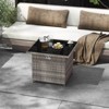 Costway 32.5" Propane Fire Pit Table Outdoor Wicker Gas Firepit with Stainless Steel Burner Brown/Black/Gray - 4 of 4