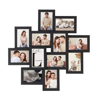 SONGMICS 4x6 Collage Picture Frames, 12-Pack Picture Frames Collage for Wall Decor, Black Photo Collage Frame