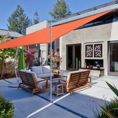 Bright Orange HDPE Rectangle Sun Shade Sail for Patio and Yard