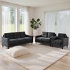 TiramisuBest 3-Piece Black Velvet Sectional Sofa Set with Chair, Loveseat & 3-Seater Couch, Plush & Modern Design - 3 of 4