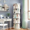 5-tier rotating bookshelf, 360° display circular rotating bookshelf tower, white - 2 of 4