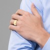 Black Bow Jewelry 10mm 10K White or Yellow Gold Flat Ridged Edge Standard Fit Band - 3 of 4