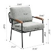 CAVINAS Upholstered Accent Chair with Wood Armrests,Modern Arm Chairs with Black Metal Frame for Bedroom,Reading Room,Gray/Beige - 3 of 4