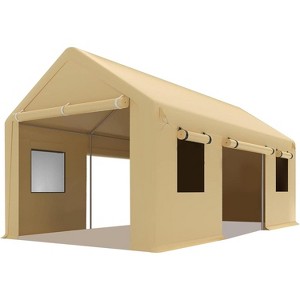 10'x20' Heavy Duty Portable Garage, All-Season Carport with Roll-Up Windows & Removable Walls, Shelter for Cars, Trucks & Outdoor Storage - 1 of 4