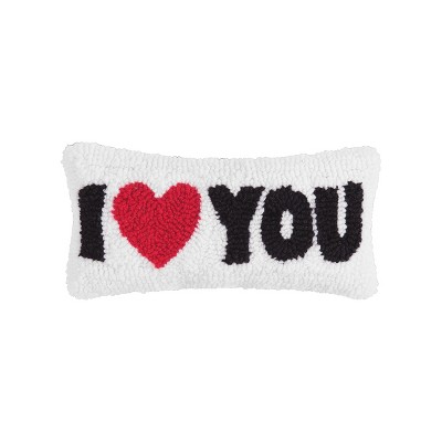 C&F Home 6" x 12" I Heart You Petite Hooked Valentine's Day Throw Pillow