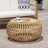 NAYSAYE Patio End Table Boho Coffee Table with Faux Rattan Weave for Indoor and Outdoor Use, Brown, 29.5"*29.5"*15.3" - 2 of 4