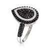 Ross-Simons 1.60 ct. t.w. Black Spinel and .60 ct. t.w. White Zircon Pear-Shaped Ring in Sterling Silver - 3 of 4