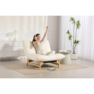 ORRD Corduroy Bean Bag Chair for Adults with Backrest, Large Accent Armless Sofa with High-Density Sponge Filling for Living Room, Bedroom,White - 1 of 4