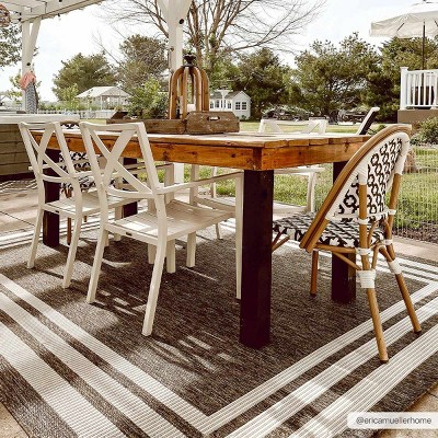 Hauteloom Coonamble Bordered Antrasit Outdoor Rug