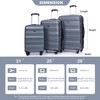 3 PCS Expandable PC Lightweight Luggage Sets Suitcase with Two Hooks, 360° Spinner Wheels and TSA Lock  21"25"29" - ModernLuxe - 2 of 4