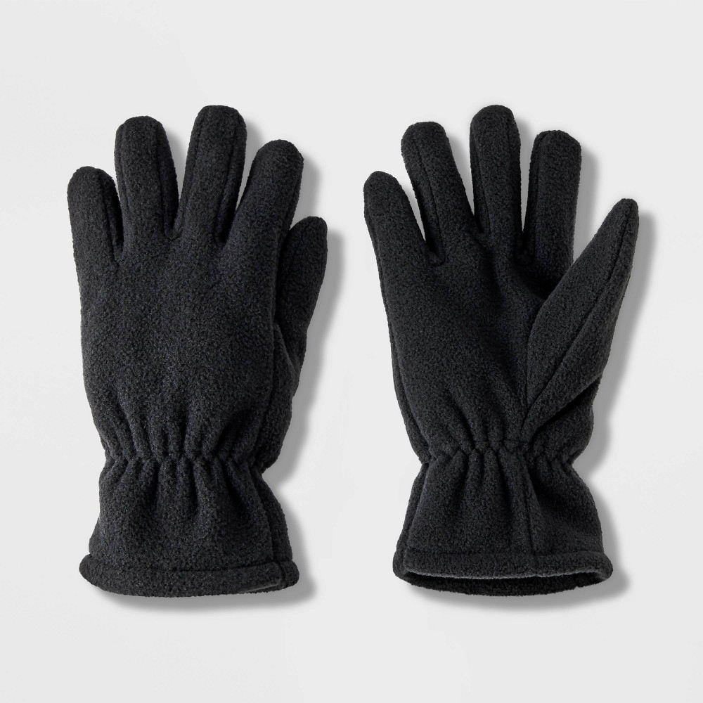 Boys' Fleece Regular Gloves - Cat & Jack™ Black 4-7