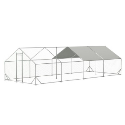 Dolonm Large Metal Chicken Coop, Walk-in type,Chicken Cage Hen House with Waterproof Cover