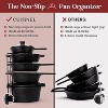 LunaLulinlk 5-Tier Pan Rack Silicone Coated Cookware Organizer for Cast Iron Skillets & Pots, 15.7" Black - 3 of 4