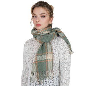 Anna-Kaci Classic Plaid Winter Scarf Cashmere Feel Checked Fringe Wrap Shawls for Women - 1 of 4