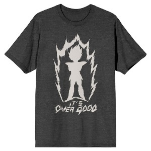 Dragon Ball Z It's Over 9000 Vegeta Silhouette Men's Charcoal Heather T-shirt - 1 of 3