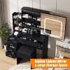 coucheta Vanity Desk with Sliding Mirror and Light, Makeup Dressing Table with 4 Drawers, Power Outlet and 3 Color Adjustable Lighting Modes - 3 of 4