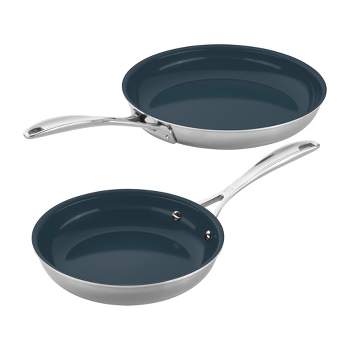 ZWILLING Clad CFX 2-pc Stainless Steel Ceramic Nonstick 8-in & 10-in Fry Pan Set