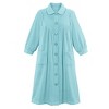 Collections Etc Plush Fleece Button Front Robe with Pockets, Collar - 2 of 4