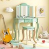 Infans Kids Vanity Set Makeup Table & Chair Tri-folding Mirror Sweet Accessories Green - 3 of 4
