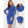 Allegra K Women's Elegant Lace Boat Neck Cocktail Bodycon Pencil Dress - 2 of 4