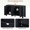 CAVINAS 4-Door Sideboard Cabinet with Distressed Finish & Adjustable Shelves,Wooden Buffet Cabinet with Storage for Kitchen,Dining Room - 2 of 3