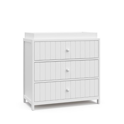 White 3-Drawer Chest with Changing Table Topper