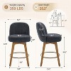 Bekrvio 26" Swivel Counter Height Bar Stools Set of 1/2/3/4,Fabric Upholstered Bar Chairs with Walnut Wood Legs, Counter-Height Kitchen Island Stools - 2 of 4