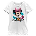 Girl's Minnie Mouse Birthday Girl Flowers T-Shirt
