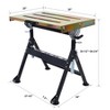 AZL1 Life Concept Folding Table Steel Welding Workbench 400lbs Load Adjustable Angle Height Wheels Three Slots for Workshop, Black, 33.5"*23.6"*4" - 3 of 4