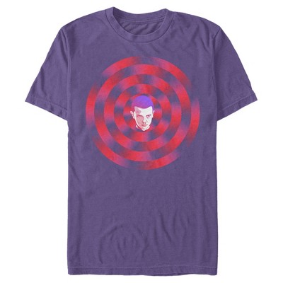 purple and red graphic tee