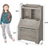 Kids Bookshelf, Toy Storage Organizer with Flip-Top Lid and Cubby - 2 of 4