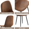 VYNXARIA A set of 4 modern medieval style restaurant cushioned side chairs, equipped with soft cushions and black metal legs,Brown - 4 of 4