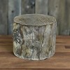 Slickblue Short Cement Tree Trunk Riser, Faux Bois Display Stand for Plants, Candles, or Tabletop Décor - 3 of 3