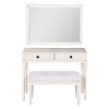 Vanity Desk Modern with Mirror and 2 Drawers for Bedroom 38.4in Wide-3irtyhousy - 3 of 4