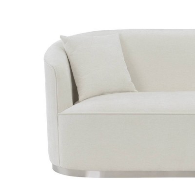 Odette 64" Beige Chenille Loveseat with Rolled Arms