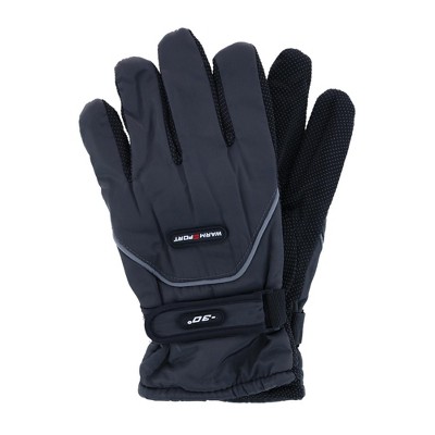 CTM Men's One Size Microfiber Winter Ski Gloves with Wrist Strap