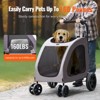 VEVOR Pet Stroller, 4 Wheels Dog Stroller with Brakes, 160lbs Weight Capacity, Portable Puppy Stroller Carrier with Breathable Mesh Windows, Gray - 3 of 4