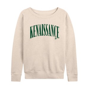 Women's - Barbie - Kenaissance Lightweight French Terry Wide Neck Long Sleeve Shirt - 1 of 4