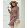 Coolmee Women Long Sleeve Turtle Mock Neck Rib Knit Stretch Slim Fitted Bodycon Sweater Midi Dress 2025 Fall Outfits - 4 of 4