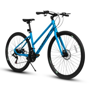 RISOKEYS 700c Road Bike for Teens & Adults, High Carbon Steel Frame, 21-Speed Gears, Dual Disc Brakes, Sport Bicycle for Men, Women, - 1 of 4