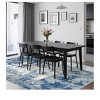 Blue-2*6 feet  Modern Area Rug Machine Washable Abstract Floor Cover Non Shedding Low Pile Ultra Thin Stain Resistant Soft Accent Carpet For Bedroom - 4 of 4