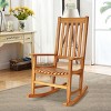 Costway 2PCS Wood Rocking Chair Porch Rocker High Back Garden Seat Indoor Outdoor - image 4 of 4