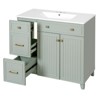 INFURNIC Vanity Tables, Elegant and Functional Bathroom Cabinet with Ceramic Sink for Organized Storage Solutions, Light Gray, 18.3"*36"*34" - 4 of 4