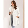 Allegra K Women's Elegant Notched Collar Single Belted Winter Long Coat - 4 of 4