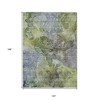 Olive Green And Gray Abstract Washable Indoor Outdoor Area Rug - 3 of 4