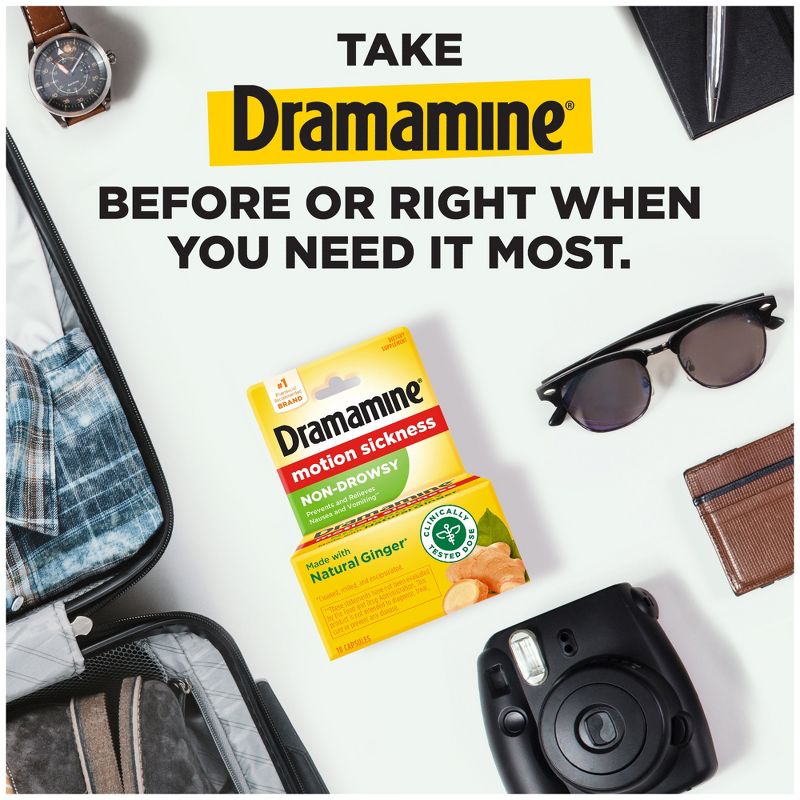 Dramamine Non-Drowsy Naturals Motion Sickness Relief for Nausea, Dizziness &#38; Vomiting - 18ct, 5 of 10